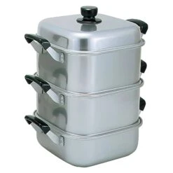 AKAO Aluminium Three-Tier Square Steamer