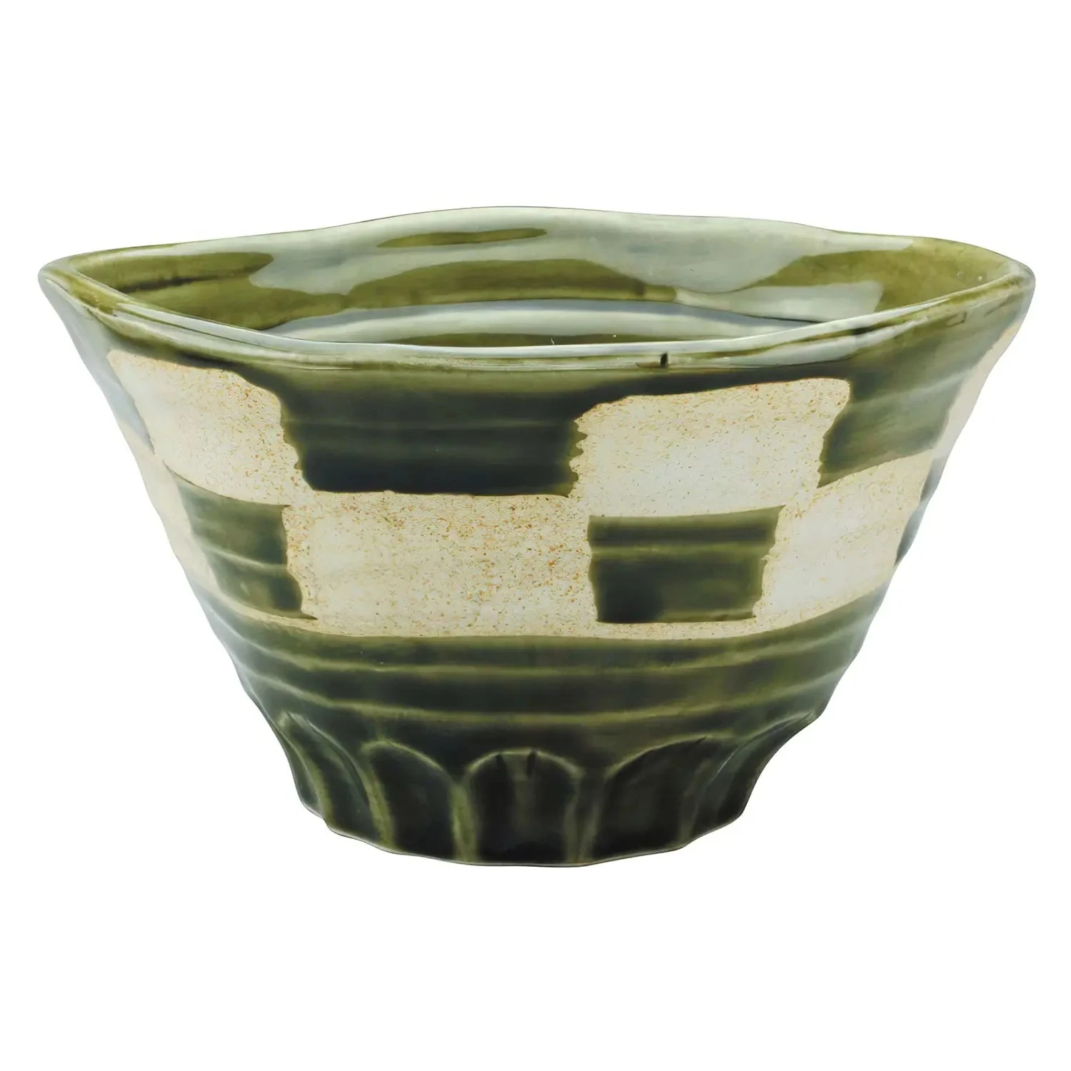 EBM Porcelain Tempered Donburi Bowl Oribe-ichimatsu 16.7cm 3 EBM Porcelain Tempered Donburi Bowl Oribe-ichimatsu 16.7cm