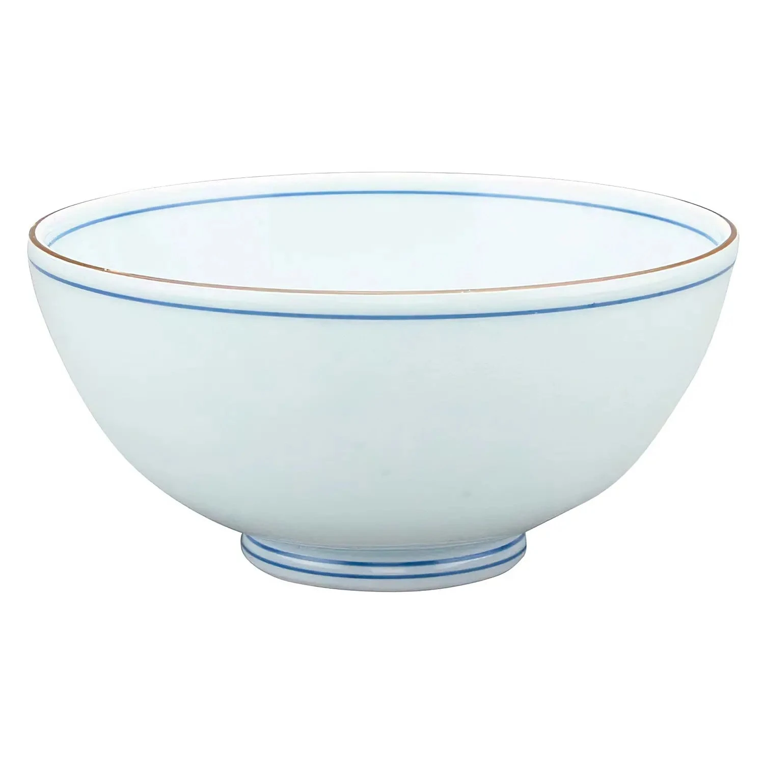 EBM Porcelain Tempered Rice Bowl Fuchisabi-sujiiri 10.9cm 3 EBM Porcelain Tempered Rice Bowl Fuchisabi-sujiiri 10.9cm