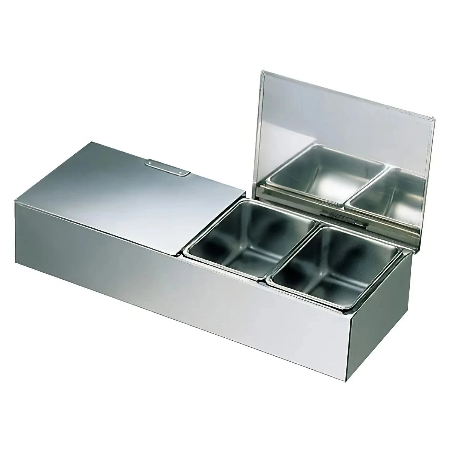 EBM Stainless Steel Yakumi Seasoning Container Double Cover Type 3 EBM Stainless Steel Yakumi Seasoning Container Double Cover Type