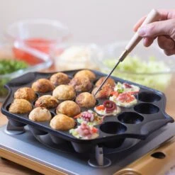 Iwachu Nambu Cast Iron 23-Ball Takoyaki Pan -Kitchen Utensils Store IwachuNambuCastIron23 BallTakoyakiPan 2