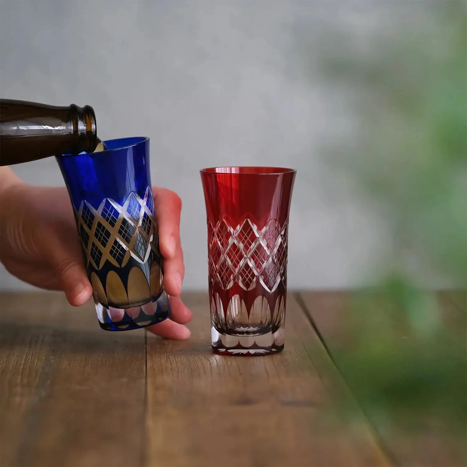 KIMOTO GLASS TOKYO Edo Kiriko Pair Beer Glass Layered Yarai 4 KIMOTO GLASS TOKYO Edo Kiriko Pair Beer Glass Layered Yarai - Image 2