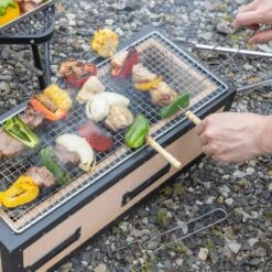 Kaginushi Charcoal Konro Grill With Mesh Net - Medium -Kitchen Utensils Store KaginushiCharcoalKonroGrillwithMeshNet Medium 6