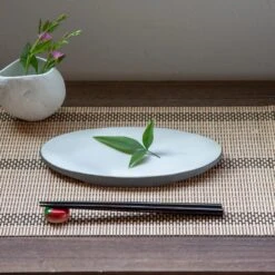 Marumi Yasuda Kawara TSUKI Ceramic Flat Oval Plate -Kitchen Utensils Store MarumiYasudaKawaraTSUKICeramicFlatOvalPlate 4