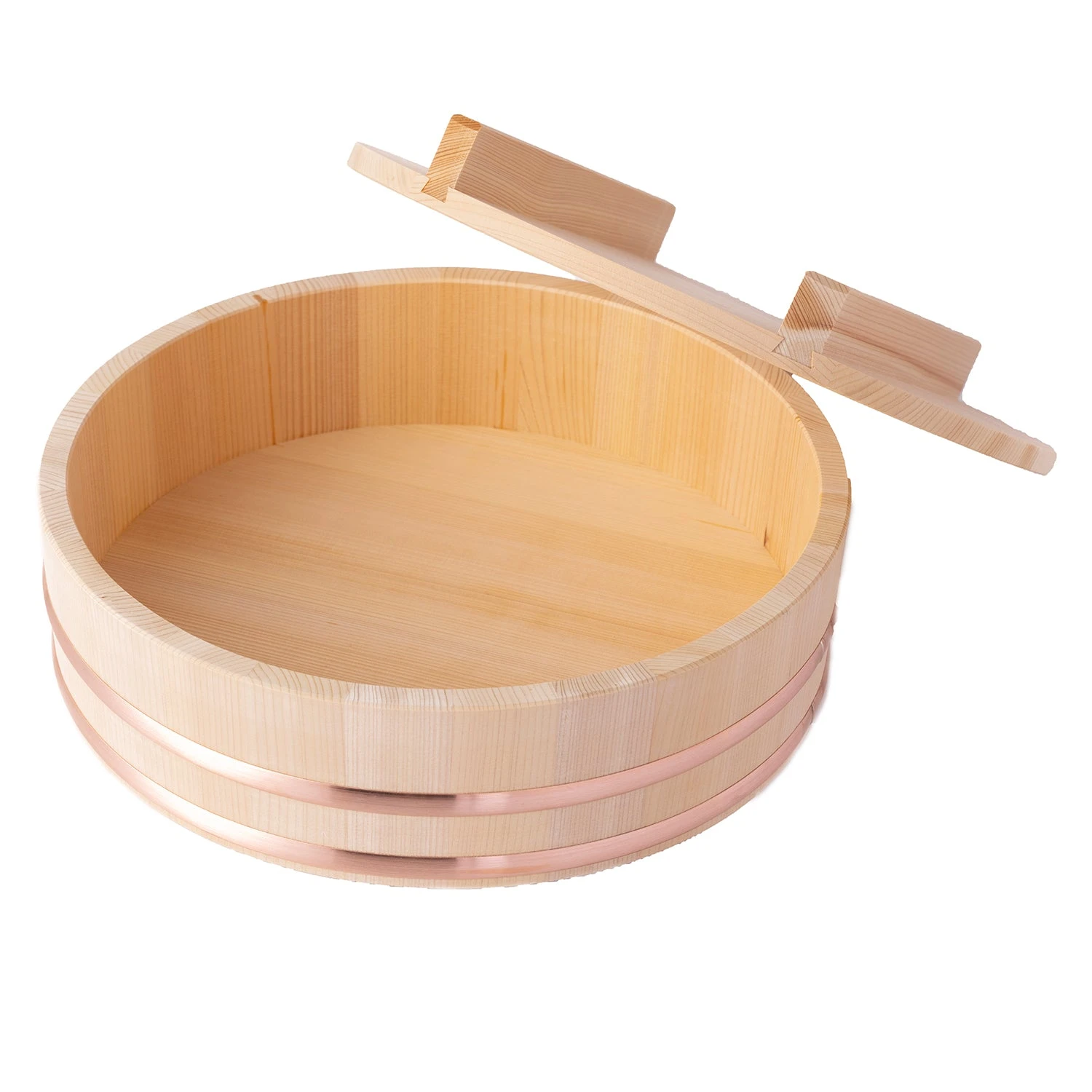 Miyabi Urushi Hangiri Sawara Wooden Rice Mixing Bowl With Lid 4 Miyabi Urushi Hangiri Sawara Wooden Rice Mixing Bowl With Lid - Image 2