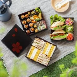 Miyamoto ABS Resin 3-Tier Jubako Box Sakura -Kitchen Utensils Store MiyamotoPlastic3 TierJubakoBoxSakura 4