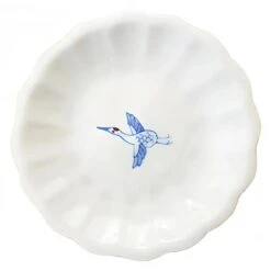 Soukyu Porcelain Lucky Charm Mamezara Plate Crane