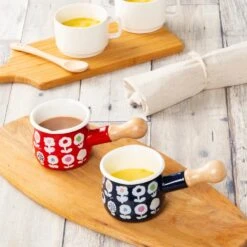 Yutaka Horo Plune Enameled Petit Milk Pan Candy Flower -Kitchen Utensils Store YutakaHoroPluneEnameledPetitMilkPanCandyFlower 1