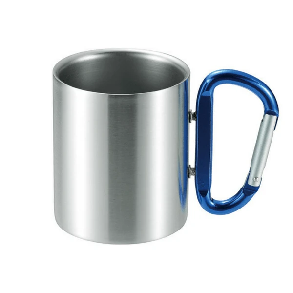 Takeda Stainless Steel Double-Wall Insulated Mug With Karabiner Handle 240ml 4 Takeda Stainless Steel Double-Wall Insulated Mug With Karabiner Handle 240ml - Image 2