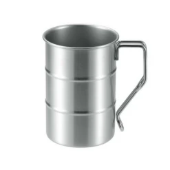 Takeda Stainless Steel Drum Barrel Shaped Travel Mug With Clip Handle 400ml