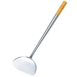 Yamagi Stainless Steel Wok Spatula (Chuan) With Wood Handle